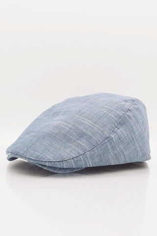 Külah Erkek Mavi Kasket Keten Yazlık Flat Cap Şapka