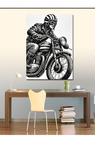 Kanvas Tablo Motorcu Ve Macera 100cmx140cm
