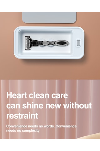 Konesam Pil İle Çalışan Taşınabilir Ultrasonik Temizleyici - Gözlük, Mücevher, Saatler İçin Derinlemesine Yıkama, Anti Kayma, Tek Tuş Açma, Beyaz