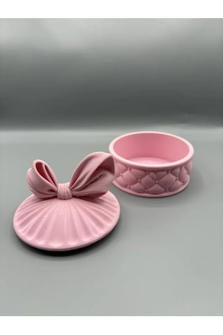 Lüks Kapitone Tasarımlı Takı Kutusu Ve Dekoratif Aksesuar Çanağı Pembe
