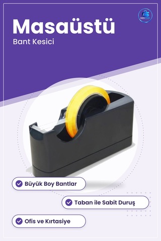 Bant Kesici Büyük Bantlar İçin Masaüstü Makinesi Ofis Kırtasiye K 1 Adet