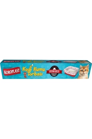 Koroplast Büzgülü Ekstra Güçlü Kedi Kumu Poşedi 82 x 50 CM 7'li