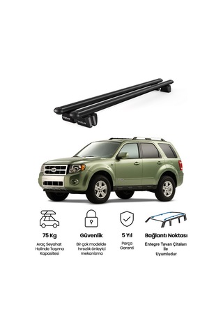 Pençe Ford Escape 2008-2012 Uyumlu Siyah Ara Atkı 109cm Port Bagaj Tavan Barı