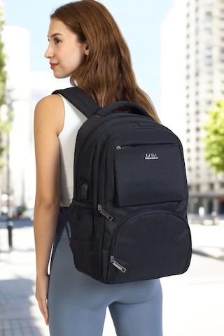 Sportif Darbe Emici Su Geçirmez 13,3-14 İnç Siyah Laptop Sırt Çantası Renkli Çok Renkli