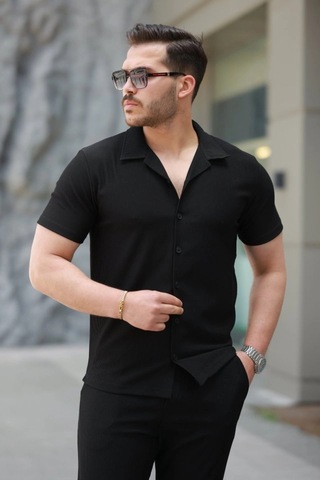 Butik İstanbul Erkek Ottoman Kumaş Pantolon Gömlek Takım Siyah