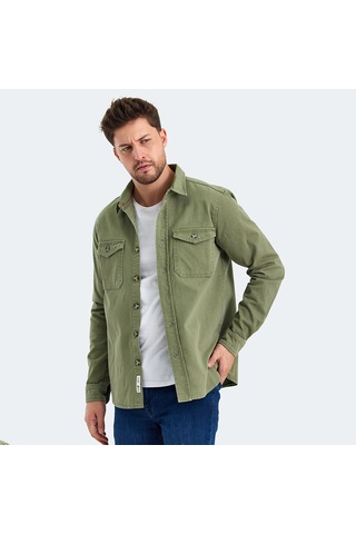 The Crow PETER Erkek Haki Gömlek