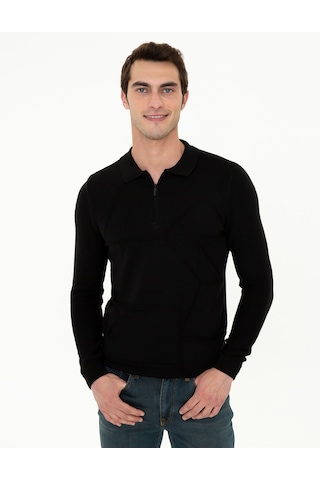 Pierre Cardin Erkek Siyah Triko Kazak 50241455-vr046 Siyah