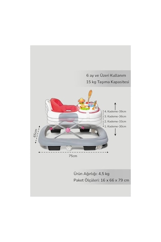 Baby2go 25837 Toodle Pembe Lüks Yürüteç