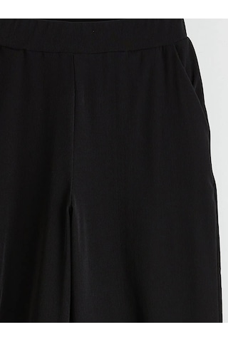 Lc Waikiki Siyah Beli Lastikli Dokulu Kadın Pantolon