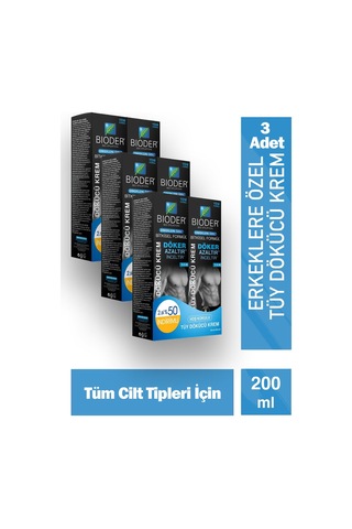 Bioder Tüy Dökücü Krem Erkek 100 Ml 2'li 3 Adet