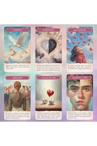 Kalbin Fısıltıları Gerçek Aşk 70 Adet Tarot Kehanet Kartı