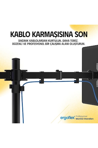 Ergoflex EF44 Steel Design 2-8 KG Quad Ekran Asansörlü 13'' - 27'' Desktop Monitör Standı