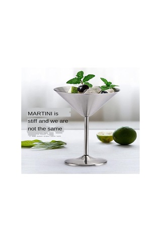 304 Paslanmaz Çelik Martini Kokteyl Bardağı Yüksek Tabanlı Şarap Kadehi Şarap Kadehi Metal Bar Ktv Şampanya Bardağı E