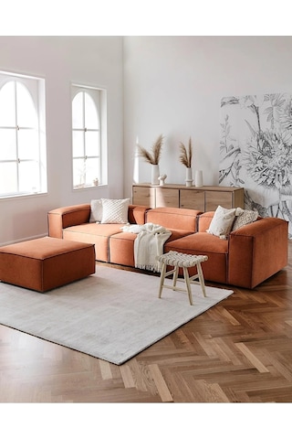 Nex 4 Modül Modüler L Köşe Koltuk Takımı Kiremit