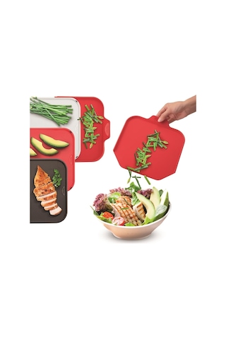 Tefal K235s5 Ingenio 4'lü Kesme Tahtası Seti Kırmızı