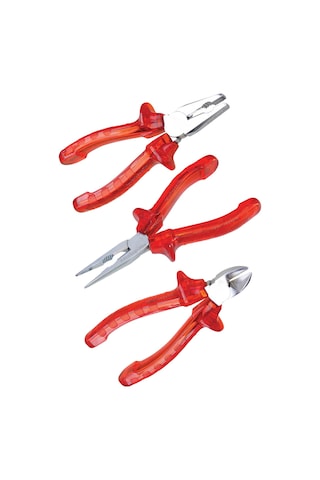 Yüksek Kalite Kırmızı Şeffaf Saplı No7 Pense Kargaburun Yankeski