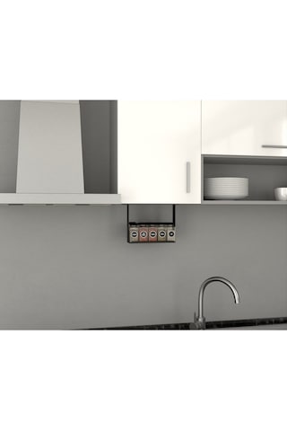 Aju Baharatlık Baharat Rafı, Mutfak Banyo Düzenleyici, Dolap Altı Monte Raf, Mutfak Rafı, Metal Raflık Siyah