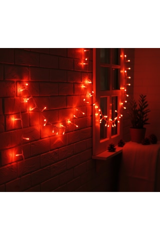100 Led Damla Uçlu Kırmızı Dekoratif Işık - 10 Metre Renkli