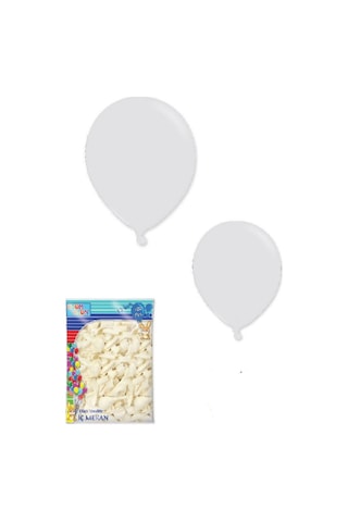 Atom Balon Beyaz Renk 100 Adet Çok Renkli