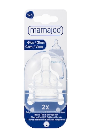 Mamajoo 2'Li Silikon Cam Biberon Emziği 12 Ay+