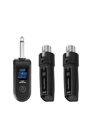 Jeemson Tkowtb Uhf Xlr Sinyal Gönderici - Dinamik Mikrofon Ve Gitar İçin Kablosuz Adaptör, 30-50m Menzil, Siyah Abs Malzeme