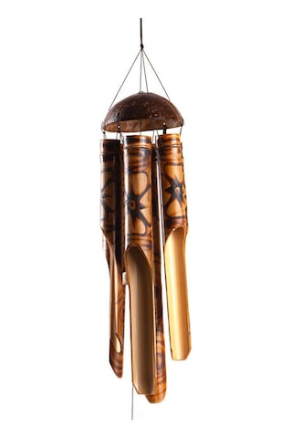 Feng Shui Coconat Bambu Rüzgar Çanı 45 Cm Orta Boy