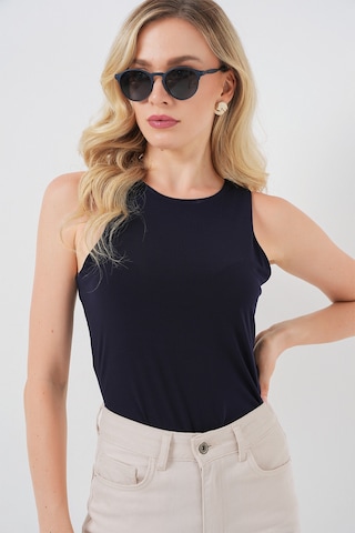 Bigdart Kadın Halter Yaka Çıtçıtlı Body 972 - Lacivert