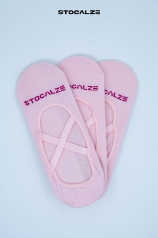 Stocalze Kadın Pilates Çorabı. 3'lü Kutulu Siyah Beyaz Mor Pembe Yeşil Renkli Kadın Yoga Çorabı. Kaydırmaz Silikon Tabanlı Pilates Çorabı A.Pembe