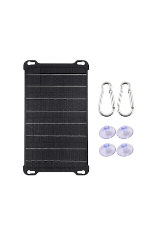 Hfambition 15w Monokristal Silikon Güneş Paneli - Ipx6 Su Geçirmez, 2 Usb Portlu Cep Telefonu Ve Powerbank Şarj Cihazı