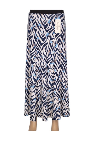 Barem Kadın Arzu Korsajlı 6 Parçalı Zebra Desen Çiçekli Lacivert Etek Lacivert