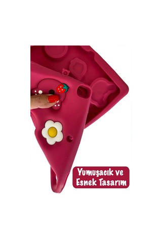 Apple Ipad 8. Ve 9. Nesil 10.2 Inç 2020 / 2021 Uyumlu Kedi Kılıf Standlı Eğlenceli Koruma Kırmızı