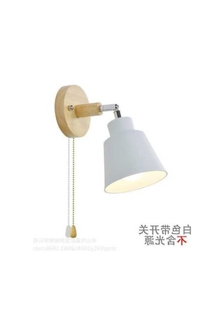 Moly Modern Minimalist Salon Duvar Lambası Beyaz Ahşap Perde Kolu Kontrollü Işık Kaynağı Yok Ev Dekorasyonu Beyaz