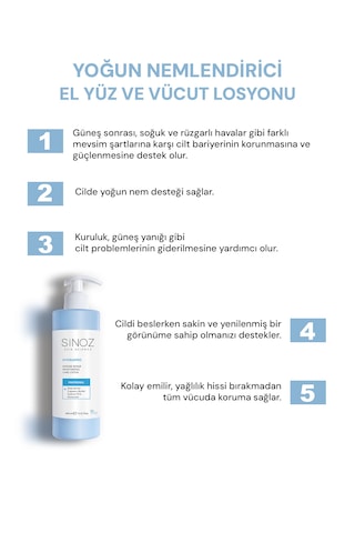 Sinoz Yoğun Nemlendirici ve Onarıcı Bakım Losyonu 400 ML