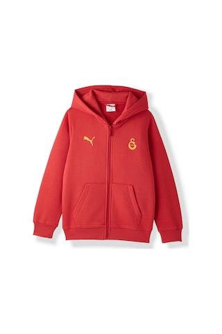 Gsstore Galatasaray Puma Çocuk Fermuarlı Kapüşonlu Sweatshirt 78291501 Kırmızı