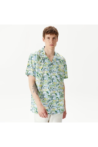 Nautica Erkek Mavi Classic Fit Kısa Kollu Desenli Gömlek Desenli W45422t Mavi