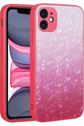 Apple Uyumlu iPhone 11 Kılıf Renk Geçişli Mermer Desenli Sert Silikon Zore Granit Kapak NO6
