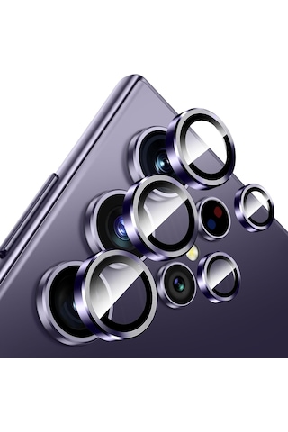 Samsung Galaxy Uyumlu S24 Ultra Kamera Lens Koruyucu Mor