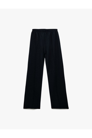 Koton Viskon Karışımlı Beli Lastikli Basic Geniş Paça Pantolon Lacivert 6wkg40081ak Lacivert
