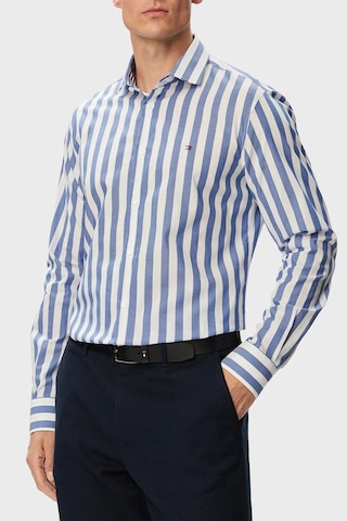 Tommy Hilfiger % 100 Pamuk Regular Fit Çizgili Gömlek Erkek Gömlek Mw0mw43757 C7f Mavi MAVİ