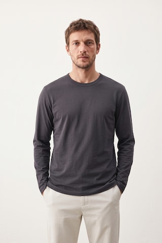 Elemge %100 Pamuk Süprem Basic Erkek T-shirt Compact Penye Tok Yumuşak Kumaş Normal Kalıp Terletmez Uzun Kollu Antrasit Sporcu Motorcu Tişört Body Füme
