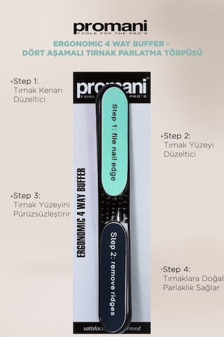 Promani Ergonomik 4 Aşamalı Tırnak Parlatma Törpüsü - Pr408 10602