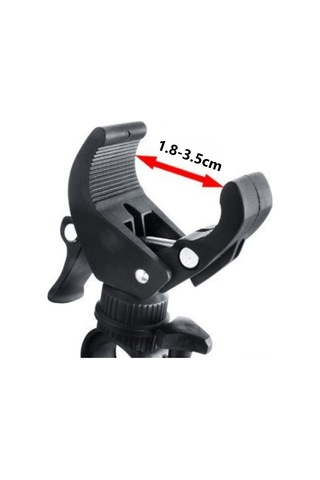 Hombey Siyah Bisiklet Fener Tutucu 360 Derece Döner U Tipi Led El Feneri Klipsi 20-35mm Direk Uyumlu Bisiklet Aksesuarı Siyah