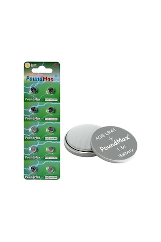 10 Adet Ag3 Lr41 Lr736 / L736 / G3 / G3a / 3ga / 192 / Gp192 / V3ga / Rw87 1.5v Poundmax Alkalin Düğme Piller Küçük
