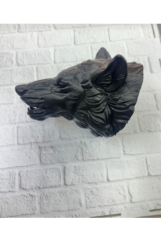 Dekoratif Asılabilir Siyah Ayı Başı 3d Duvar Heykeli 25x19 Cm