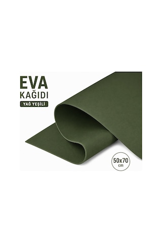 Eva Kağıt, Çiçek Yapım Eva, Dekoratif Süsleme Ve Elişi Kağıdı, 1.5 Mm - 50x70 Cm - Yağ Yeşili