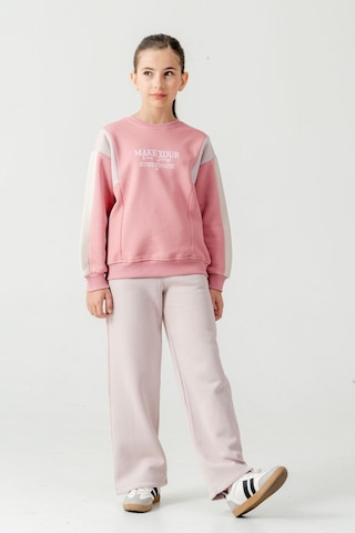 Kız Çocuk Make Your Baskılı 3 İplik Kalın Kışlık Eşofman Takımı Ak4227 Pembe