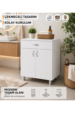 Tr Mutfak Set Altı Ocak Dolabı Beyaz Genel