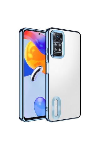 Ekılıf - Xiaomi Redmi Note 11 Pro 5g Uyumlu - Kılıf Kamera Korumalı Logo Gösteren Omega Kapak - Sierra Mavi