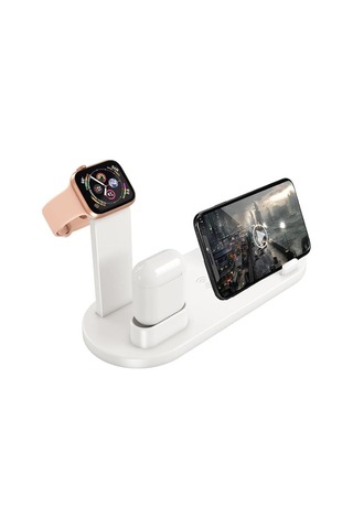 Kama 4'ü 1 Arada Kablosuz Hızlı Şarj İstasyonu: Apple iPhone Uyumlu 15-12 Pro Max, Apple Watch, Airpods Ve Android Telefonlar İ