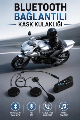 Hepsi Kask Kulaklığı Motosiklet Intercom Interkom Dinleme Konuşma Özellikli Su Geçirmez Najmaddin